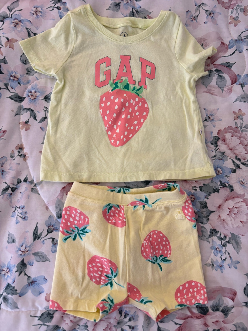 Strawberry Print Girls Summer Set